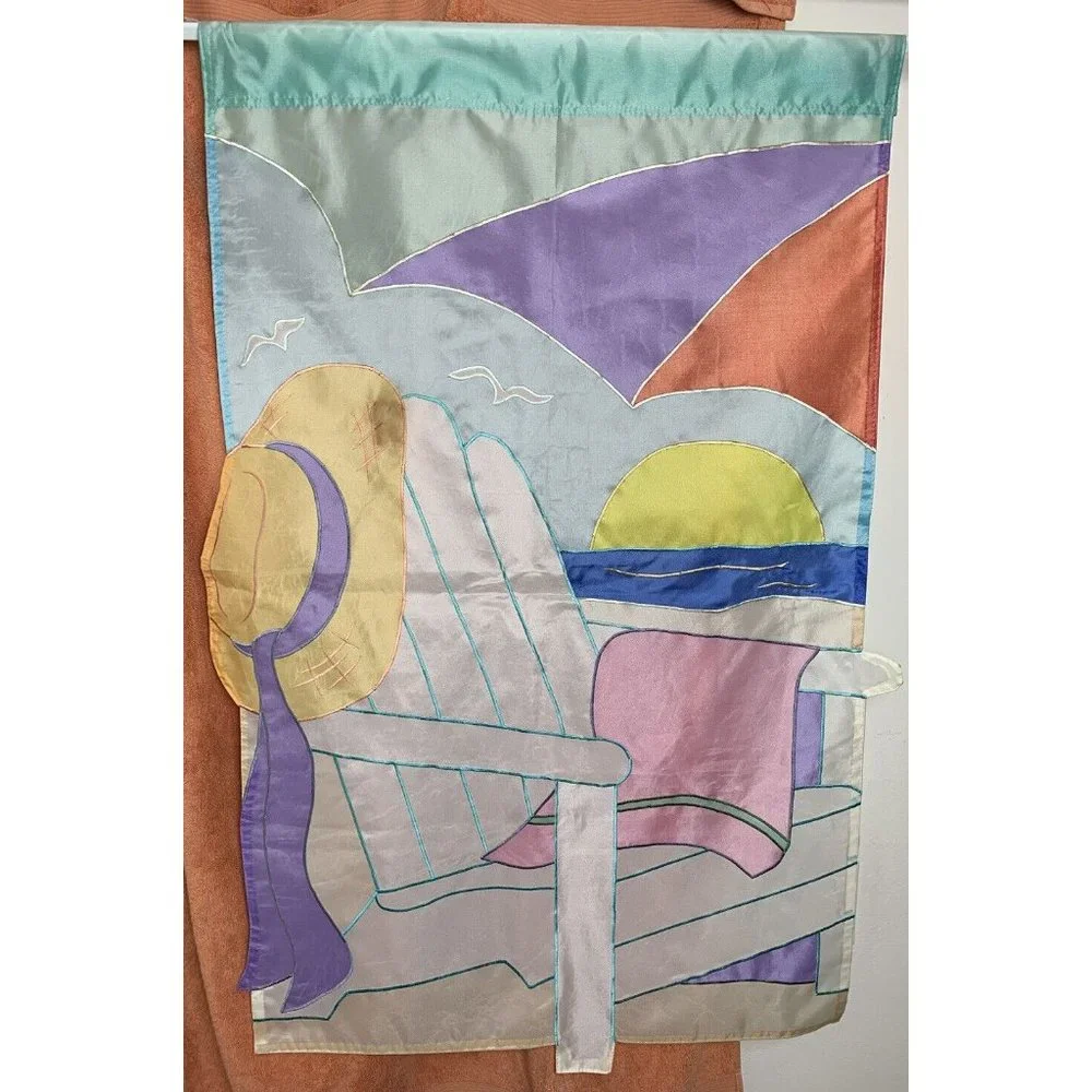 Beach Chair At Sunset 27 X 38 Yard Flag Garden Decor - Picture 1 of 1